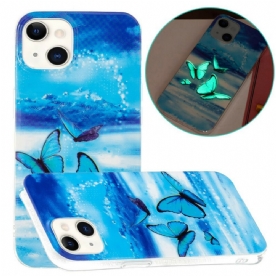 Telefoonhoesje voor iPhone 13 Fluorescerende Vlinderserie