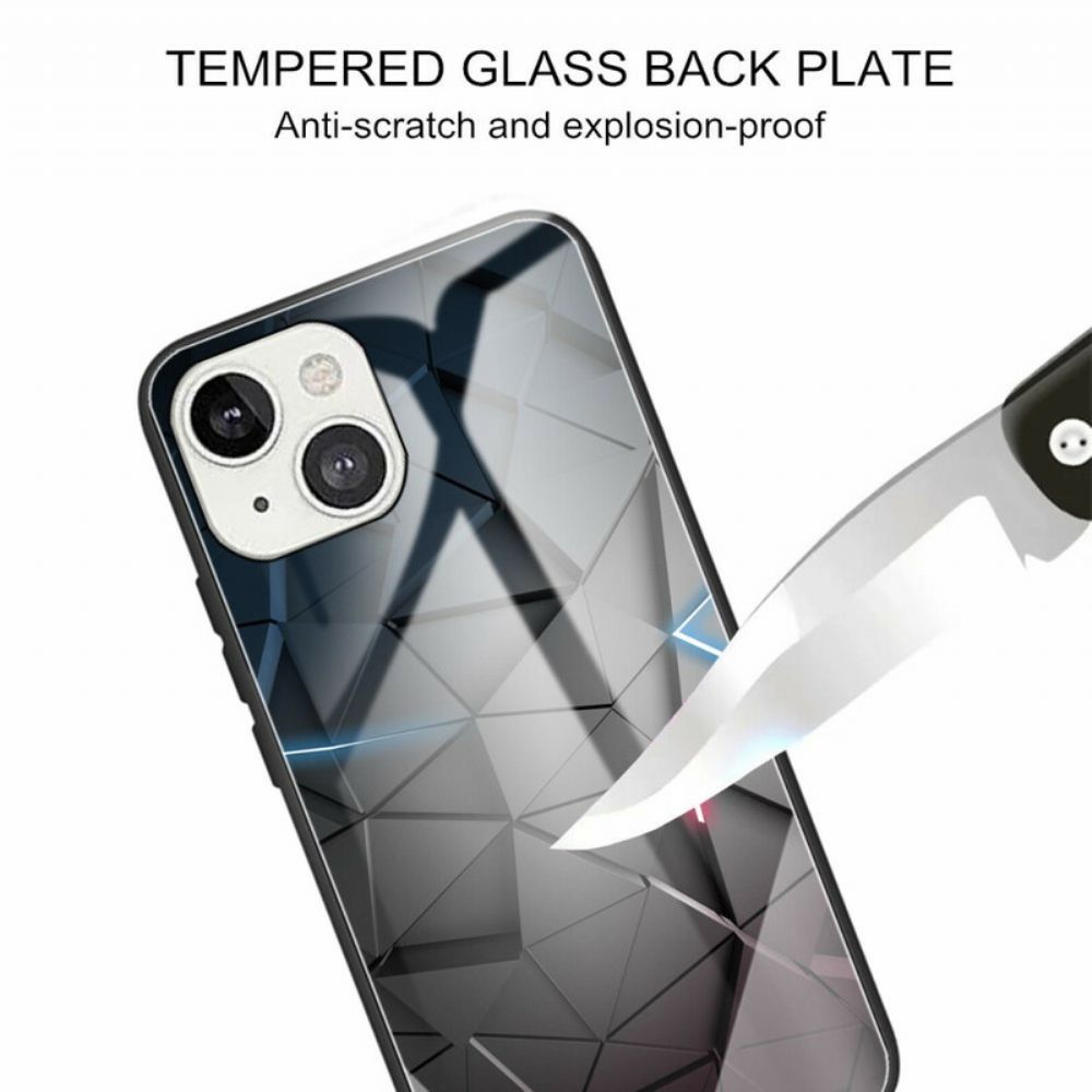 Telefoonhoesje voor iPhone 13 Geometrie Van Gehard Glas