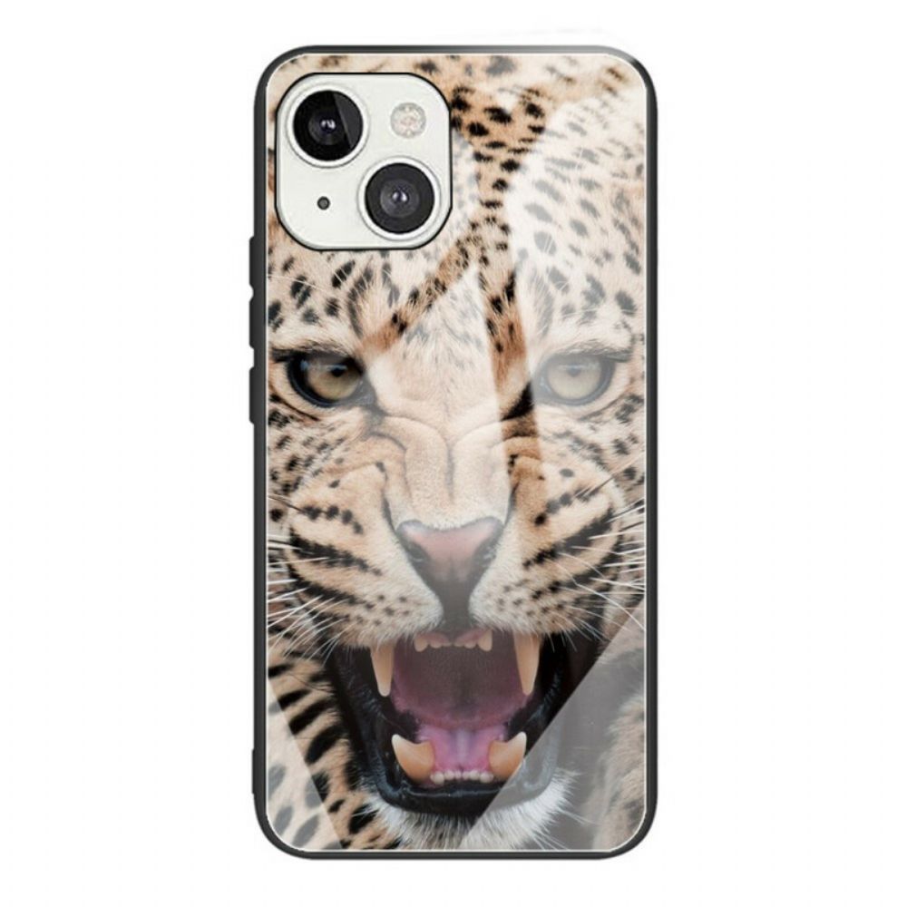 Telefoonhoesje voor iPhone 13 Luipaard Gehard Glas