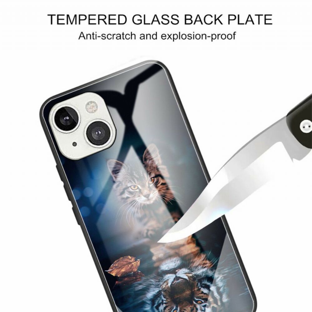 Telefoonhoesje voor iPhone 13 Mijn Tijger Gehard Glas