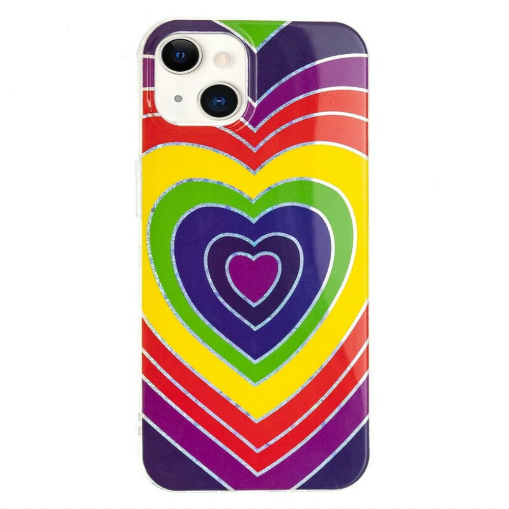 Telefoonhoesje voor iPhone 13 Psychedelisch Hart