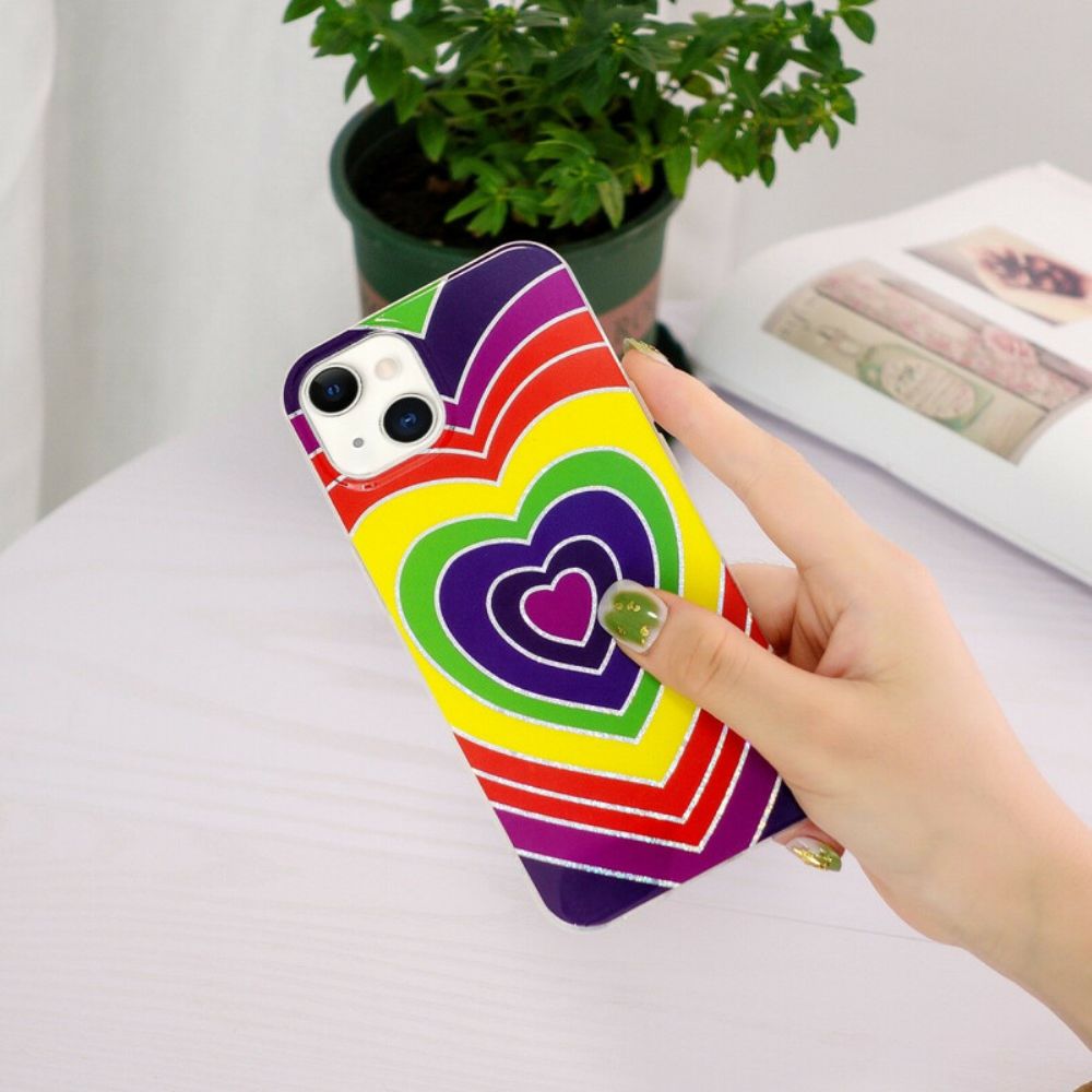 Telefoonhoesje voor iPhone 13 Psychedelisch Hart