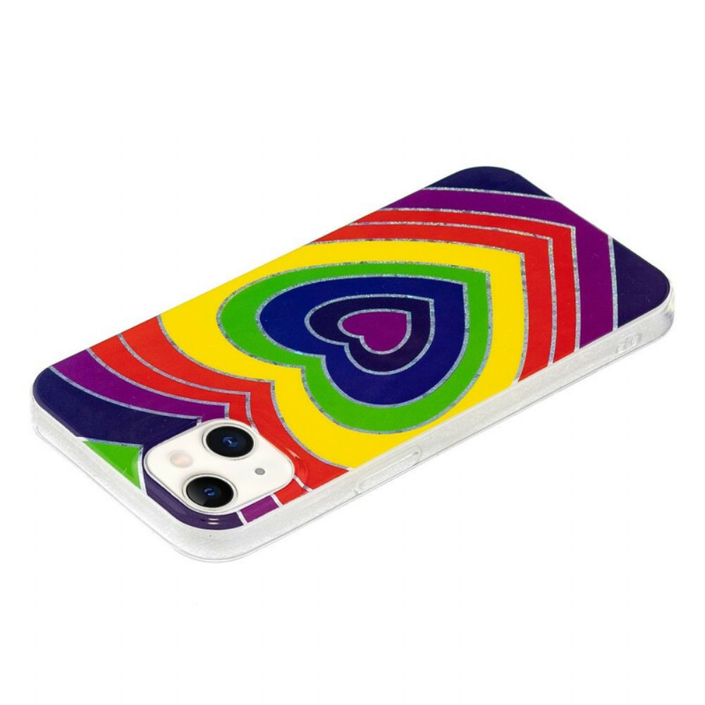 Telefoonhoesje voor iPhone 13 Psychedelisch Hart