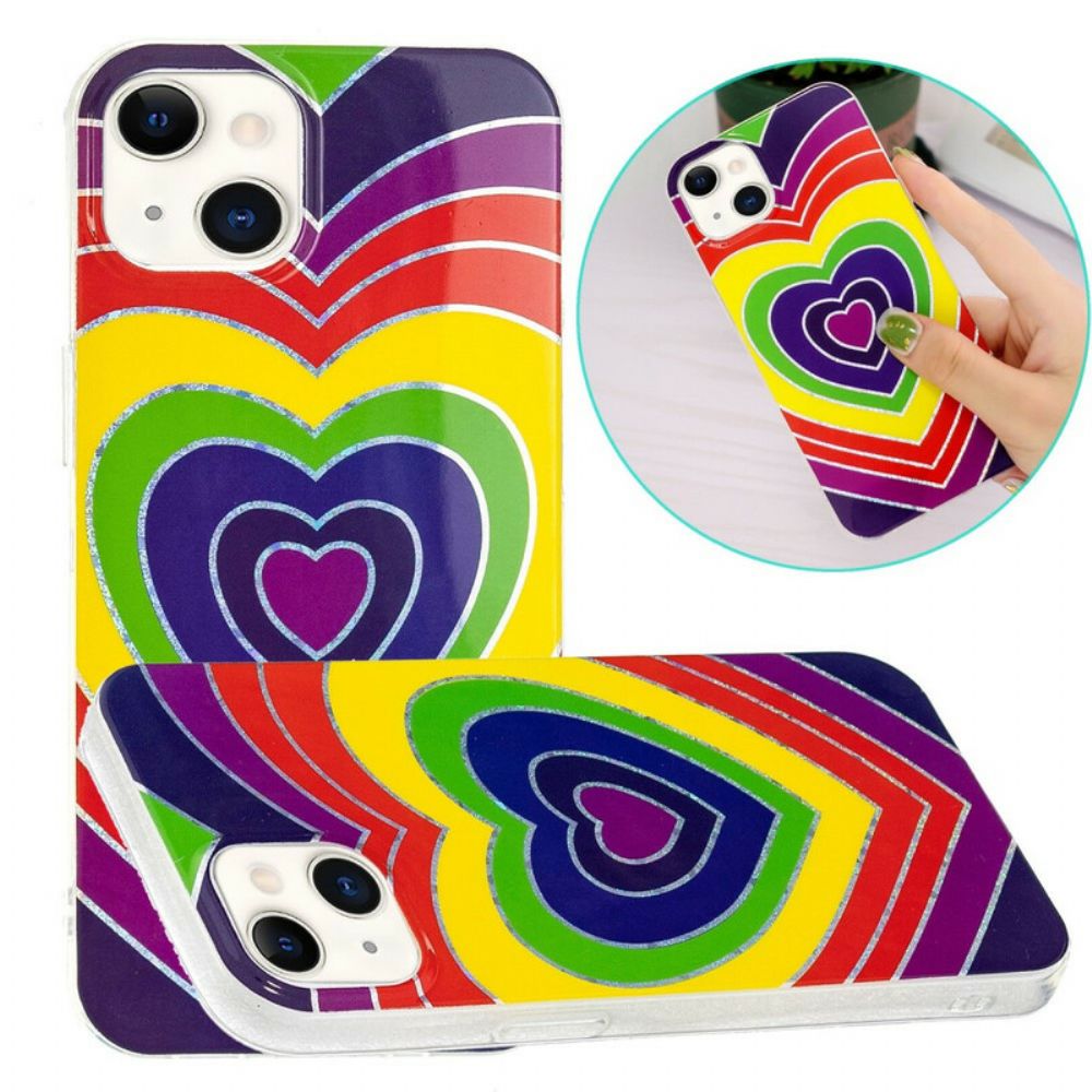 Telefoonhoesje voor iPhone 13 Psychedelisch Hart