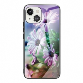 Telefoonhoesje voor iPhone 13 Realistische Bloemen Van Gehard Glas