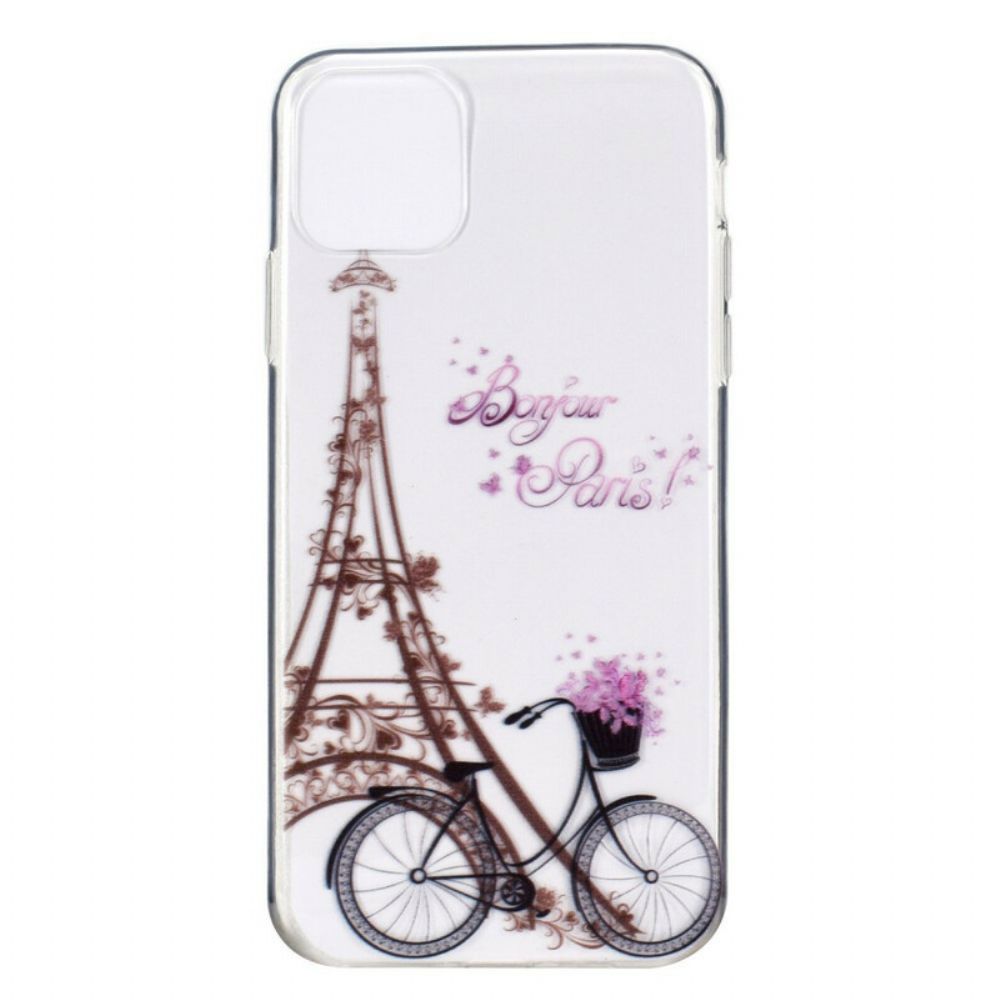 Telefoonhoesje voor iPhone 13 Transparante Bonjour Parijs