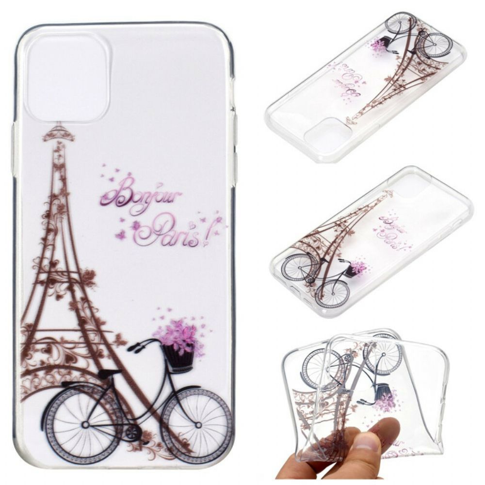 Telefoonhoesje voor iPhone 13 Transparante Bonjour Parijs