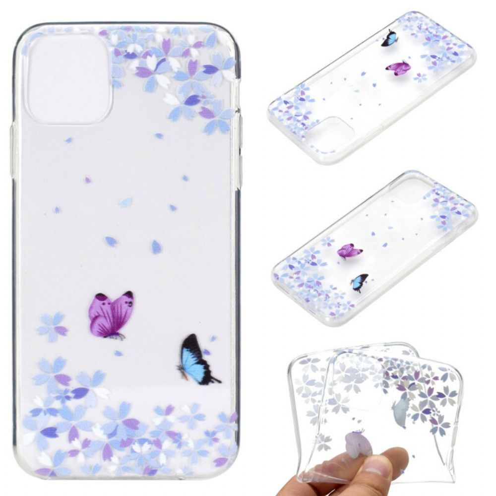 Telefoonhoesje voor iPhone 13 Transparante Vlinders En Bloemen