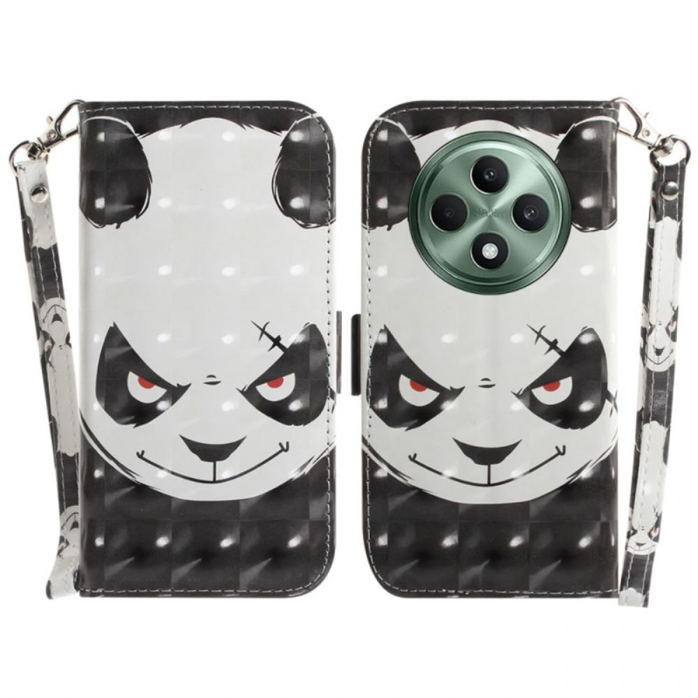 Bescherming Hoesje Oppo Reno 12f 5g Boze Panda Met Riem