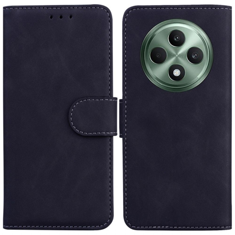 Flip Case Leren Oppo Reno 12f 5g Klassiek Suède-effect