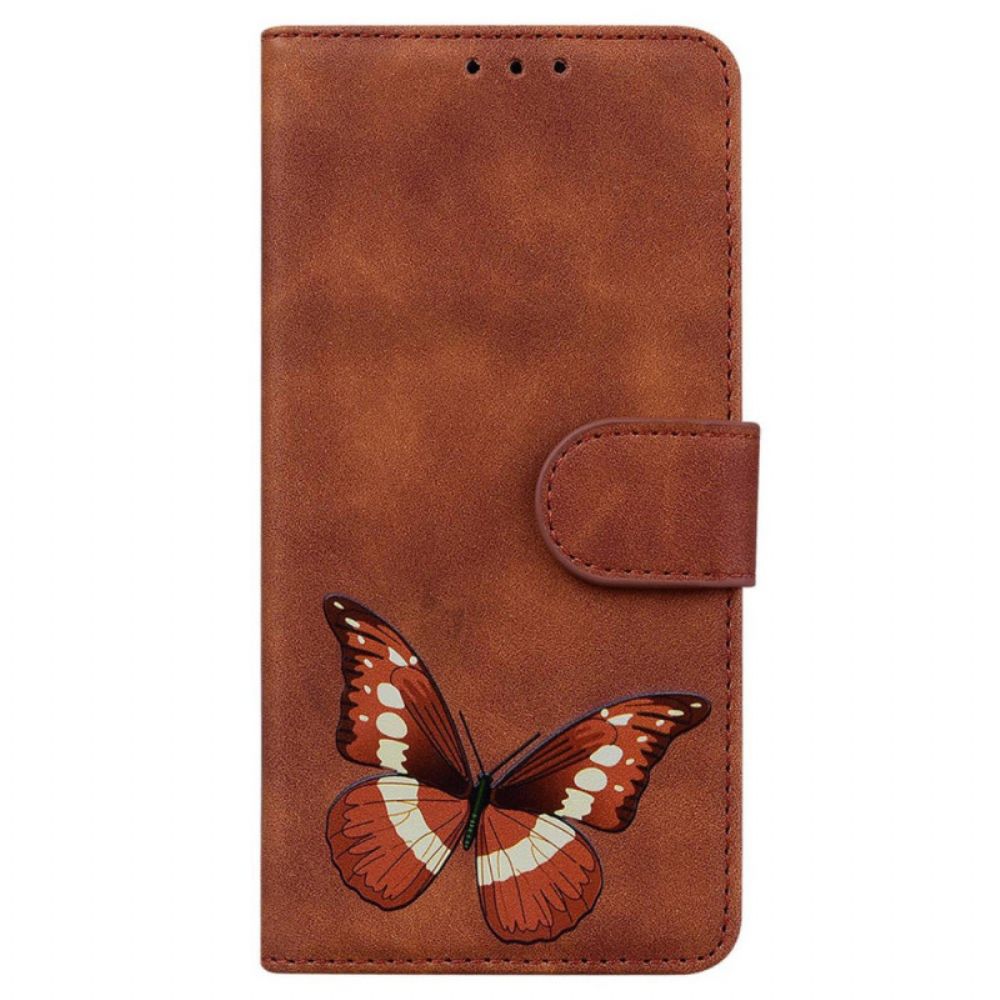 Flip Case Leren Oppo Reno 12f 5g Vlinder