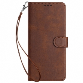 Folio-hoesje Oppo Reno 12f 5g Telefoonhoesje Ledereffect Met Riem