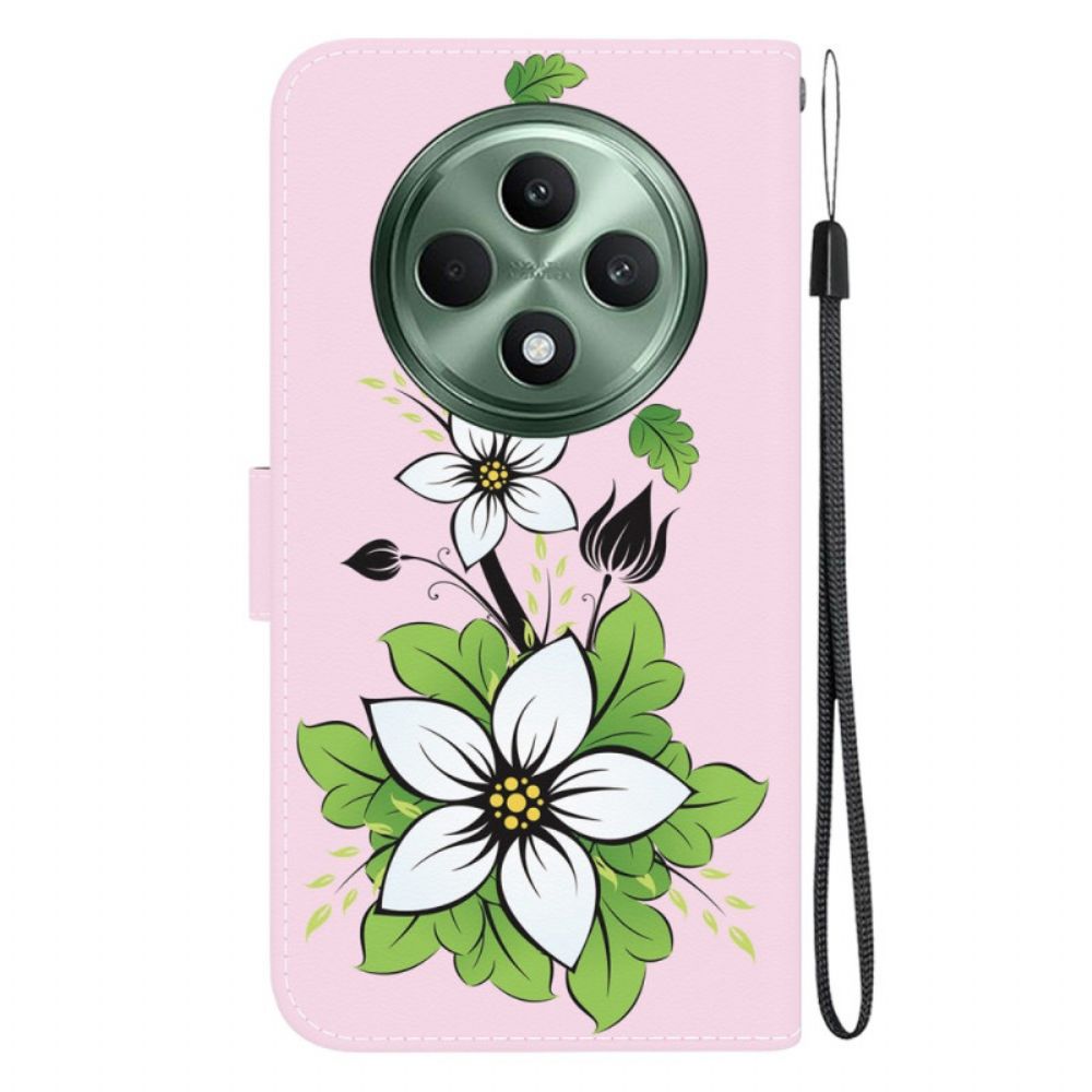 Leren Hoesje Oppo Reno 12f 5g Lelie In Riem