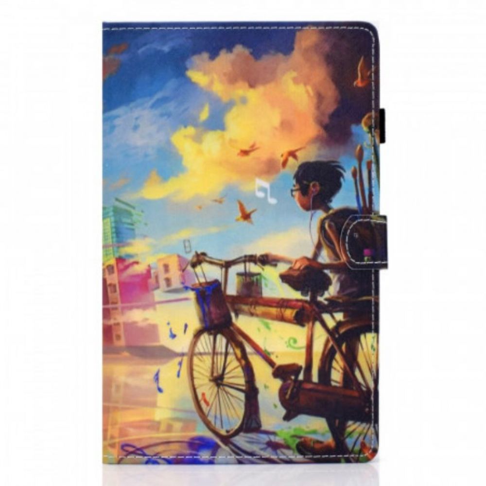 Folio-hoesje voor Samsung Galaxy Tab A8 (2021) Fiets Kunst