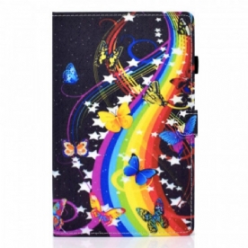 Folio-hoesje voor Samsung Galaxy Tab A8 (2021) Regenboog Vlinders