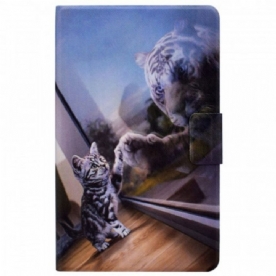 Leren Hoesje voor Samsung Galaxy Tab A8 (2021) Kittens Droom