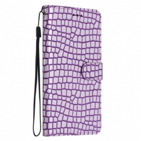 Flip Case voor iPhone 15 Plus Krokodilstijl Met Riem