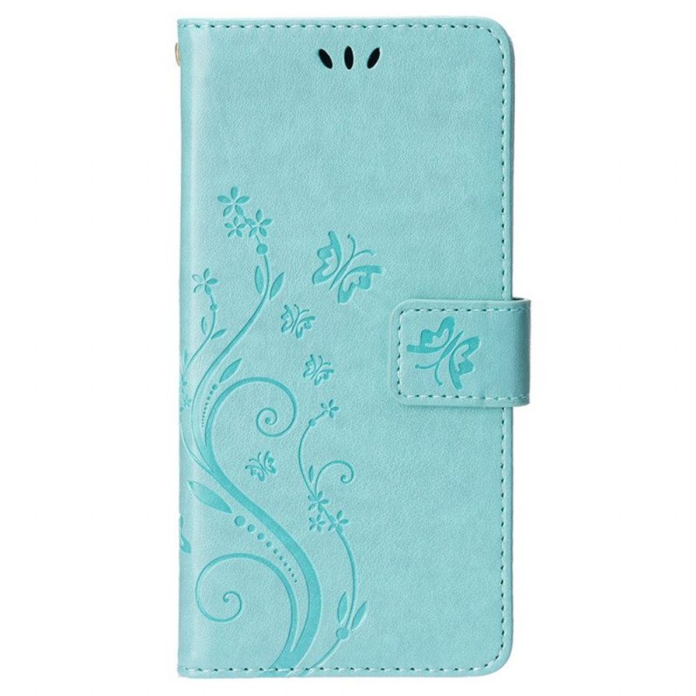 Folio-hoesje voor iPhone 15 Plus Bloemen En Vlinders