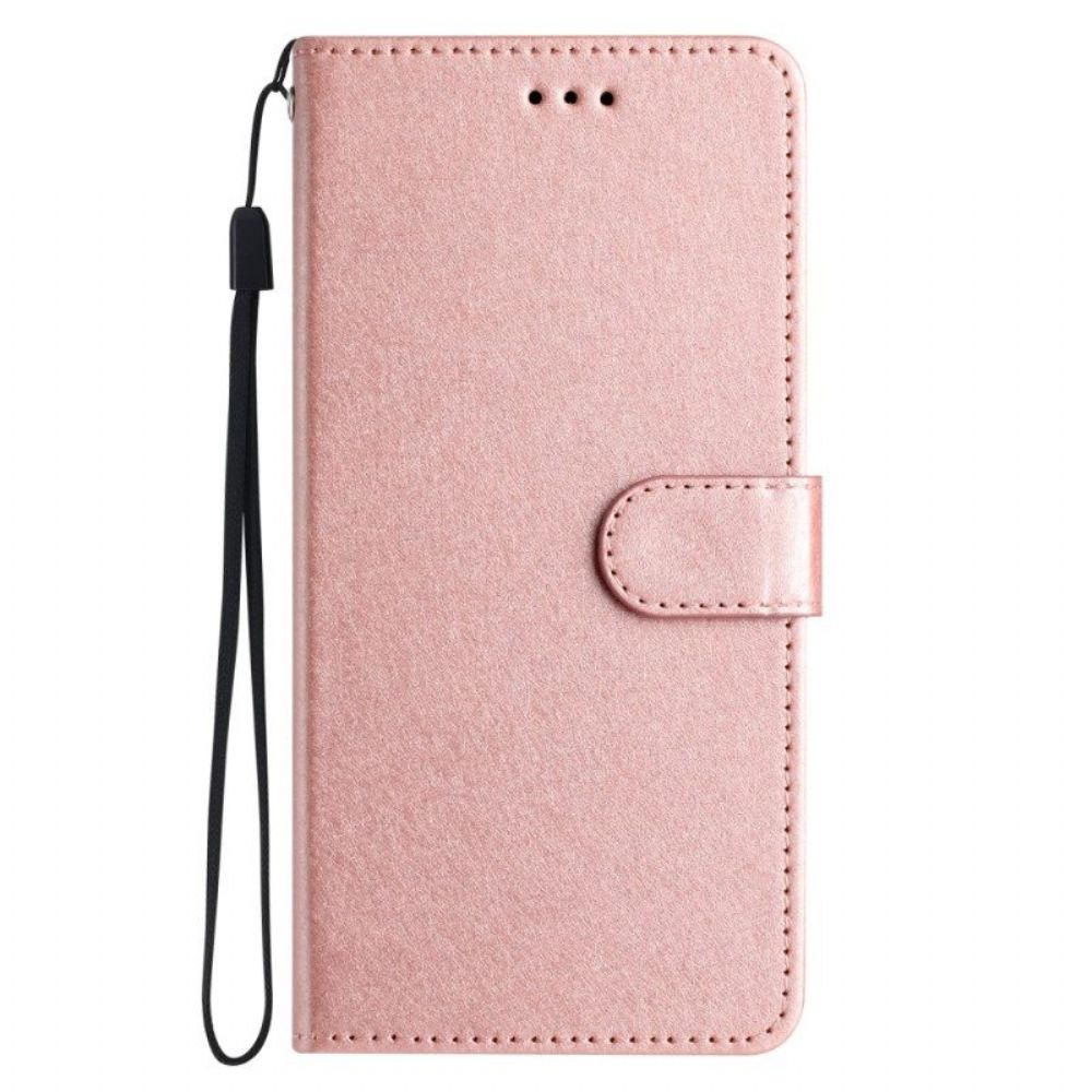 Folio-hoesje voor iPhone 15 Plus Met Ketting Pastel Met Riempje