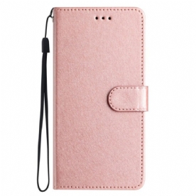 Folio-hoesje voor iPhone 15 Plus Met Ketting Pastel Met Riempje