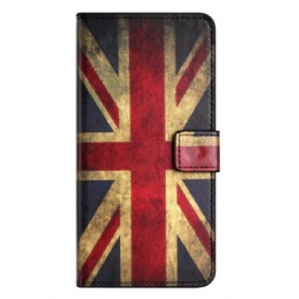 Folio-hoesje voor iPhone 15 Plus Vintage Engelse Vlag