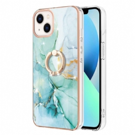 Hoesje voor iPhone 15 Plus Marmeren Stijl Met Steunring