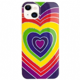 Hoesje voor iPhone 15 Plus Psychedelisch Hart