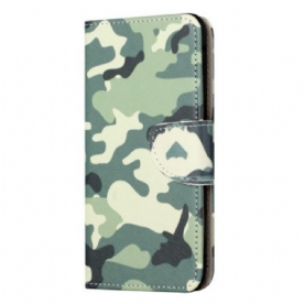 Leren Hoesje voor iPhone 15 Plus Militaire Camouflage