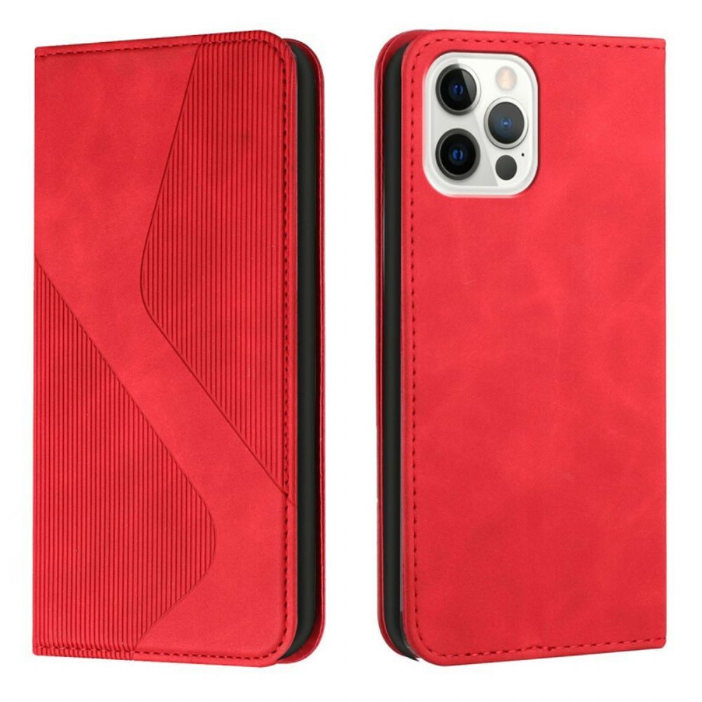 Bescherming Hoesje voor iPhone 13 Pro Max Folio-hoesje S-design Lederen Stijl