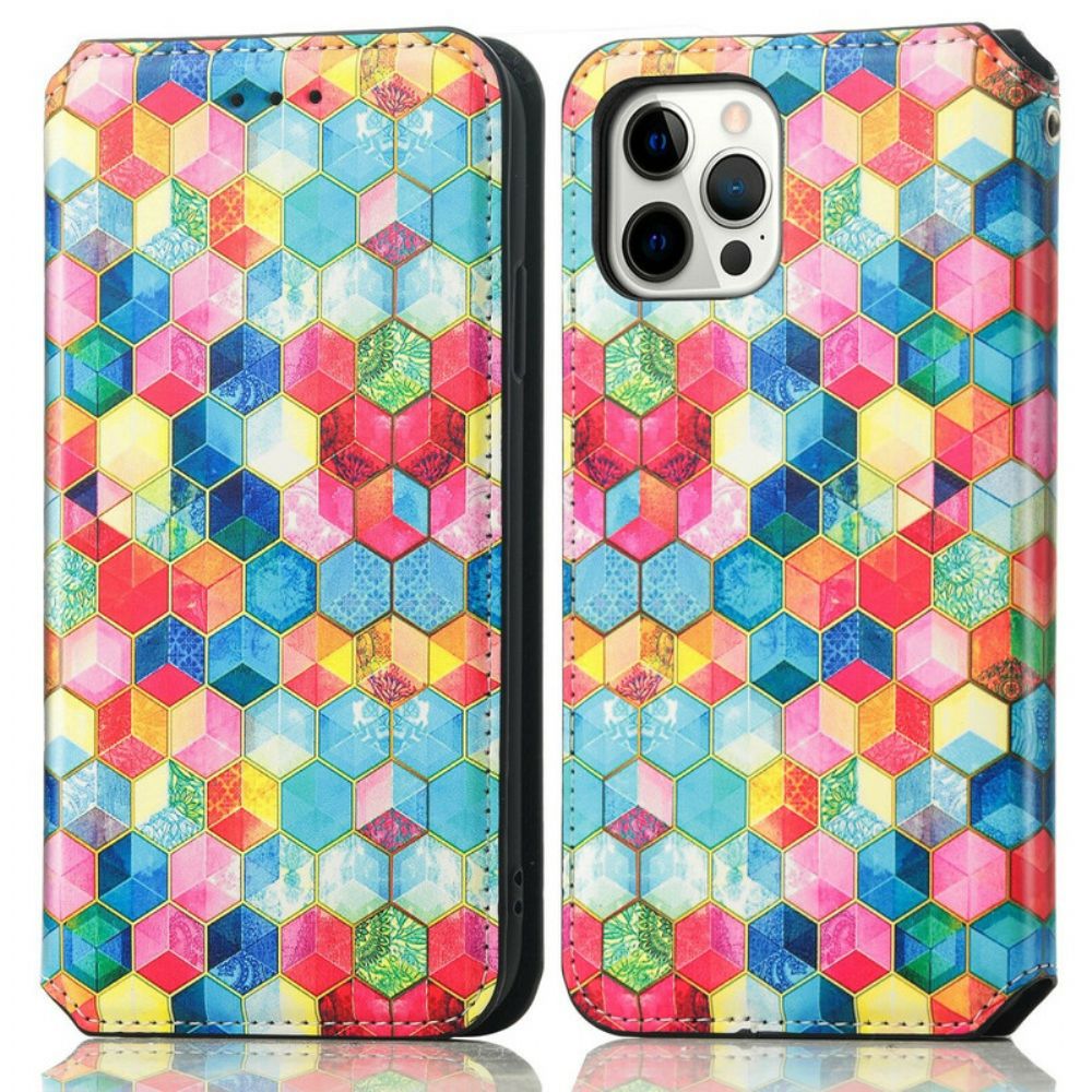 Bescherming Hoesje voor iPhone 13 Pro Max Folio-hoesje Verrassend Kleurrijk Patroon