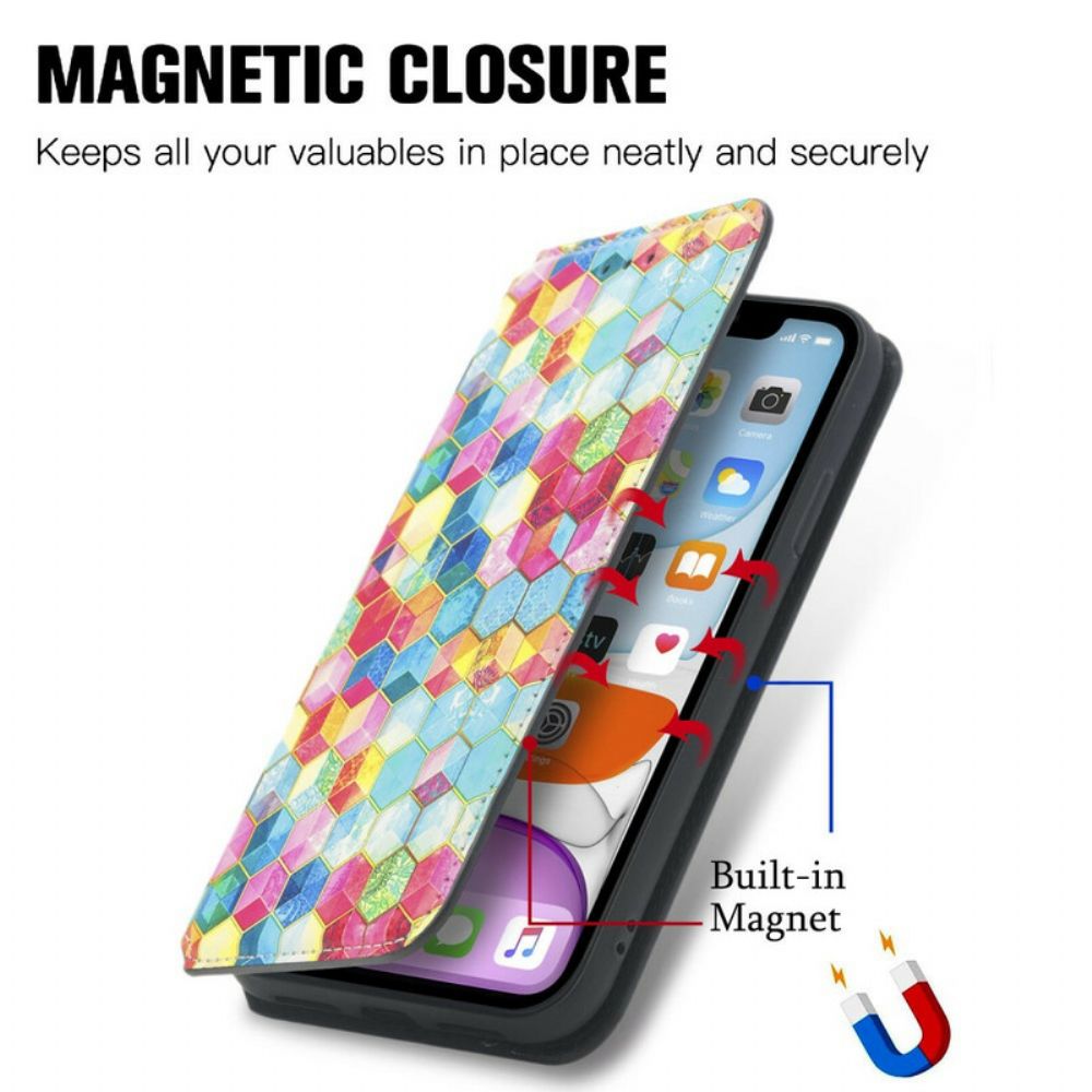 Bescherming Hoesje voor iPhone 13 Pro Max Folio-hoesje Verrassend Kleurrijk Patroon