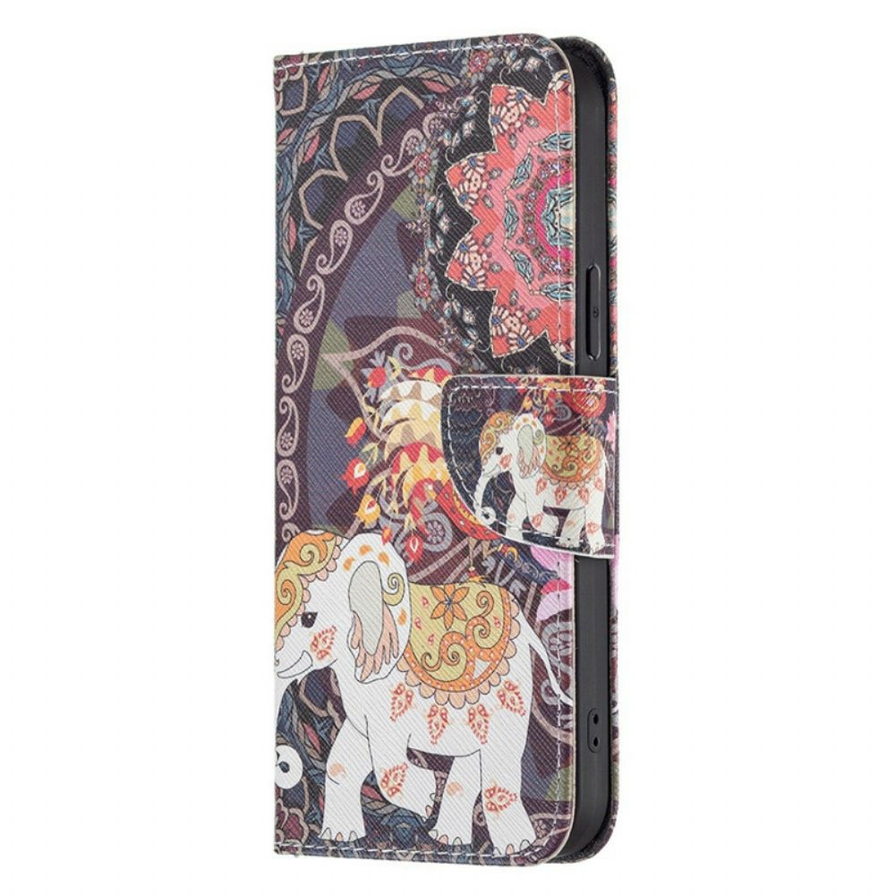 Flip Case voor iPhone 13 Pro Max Indische Olifant