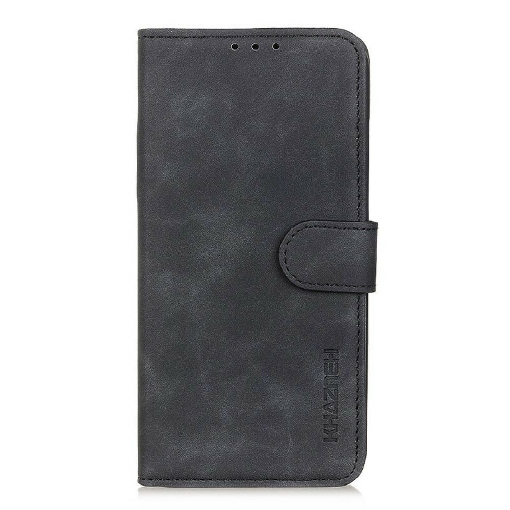 Flip Case voor iPhone 13 Pro Max Mat Vintage Leereffect Khazneh