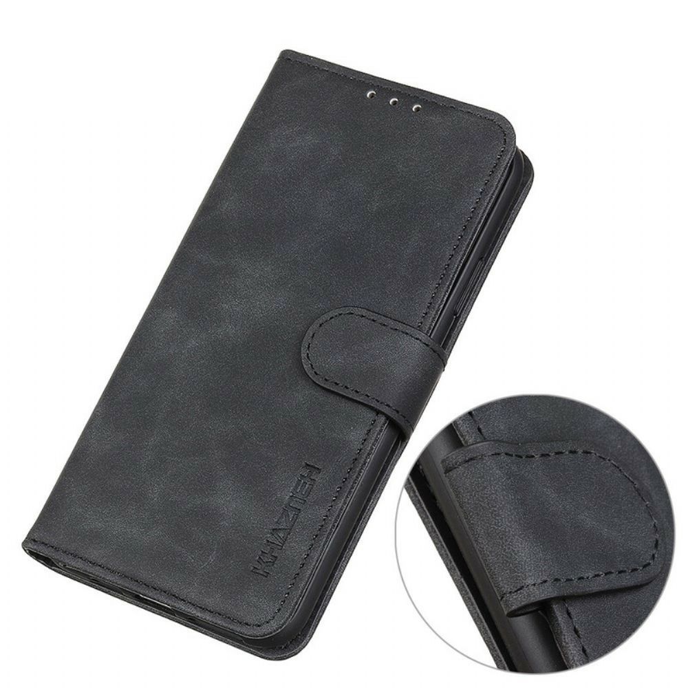 Flip Case voor iPhone 13 Pro Max Mat Vintage Leereffect Khazneh