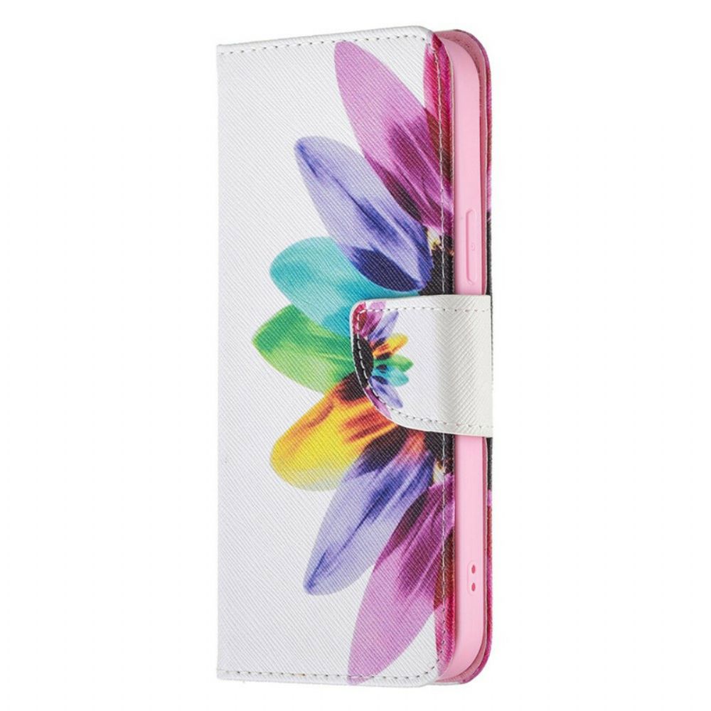 Folio-hoesje voor iPhone 13 Pro Max Aquarel Bloem