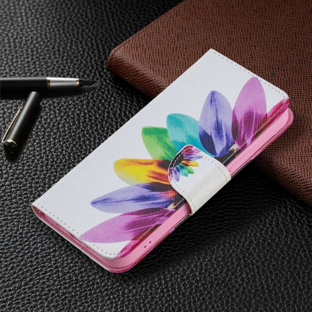 Folio-hoesje voor iPhone 13 Pro Max Aquarel Bloem