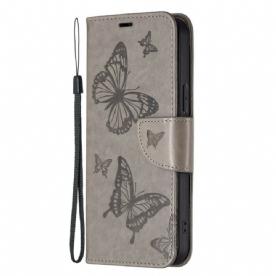 Folio-hoesje voor iPhone 13 Pro Max Flip Case Vlinders En Schuine Klep