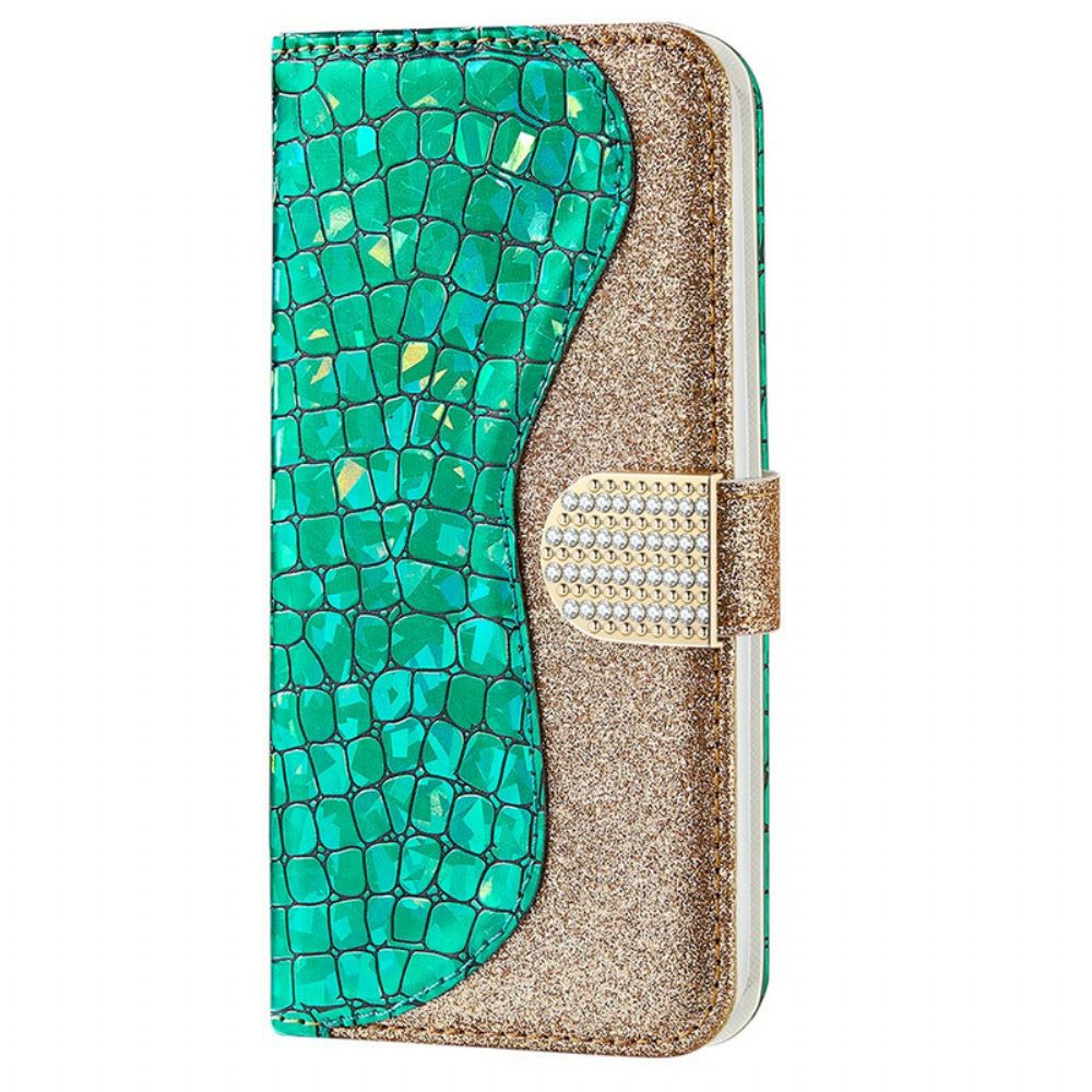 Folio-hoesje voor iPhone 13 Pro Max Kroon Diamanten