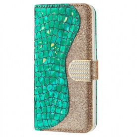 Folio-hoesje voor iPhone 13 Pro Max Kroon Diamanten