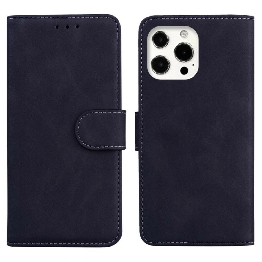 Folio-hoesje voor iPhone 13 Pro Max Leerstijl Naaien