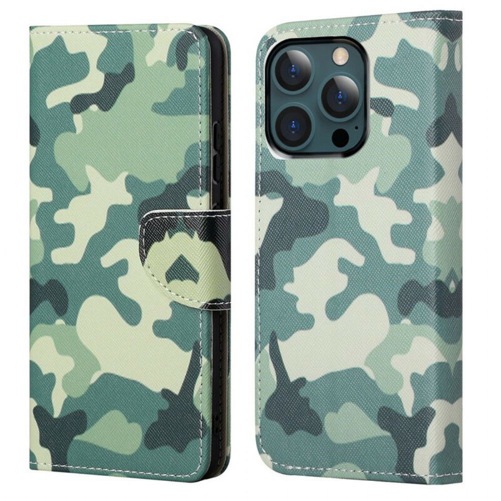 Folio-hoesje voor iPhone 13 Pro Max Militaire Camouflage