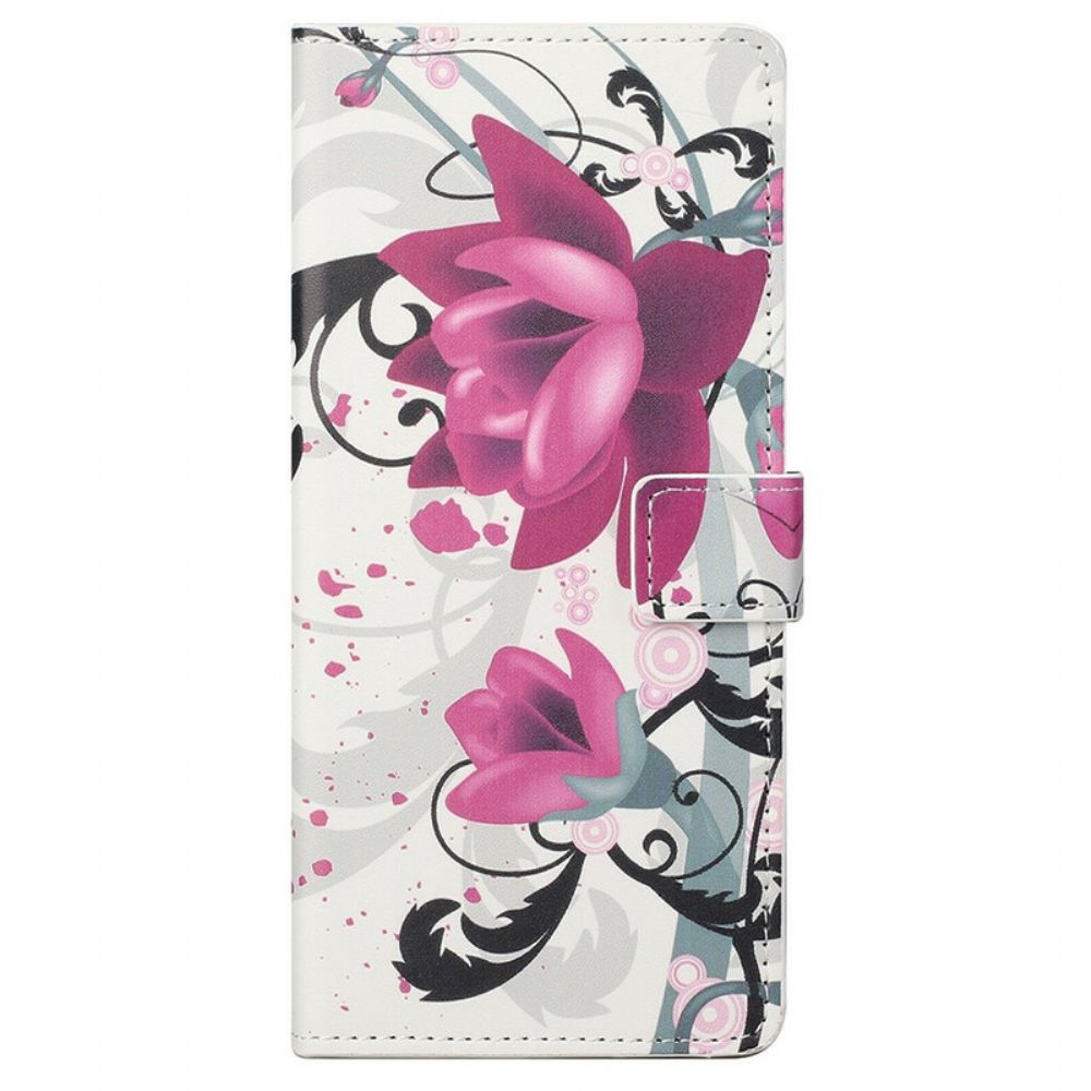 Folio-hoesje voor iPhone 13 Pro Max Tropische Bloemen