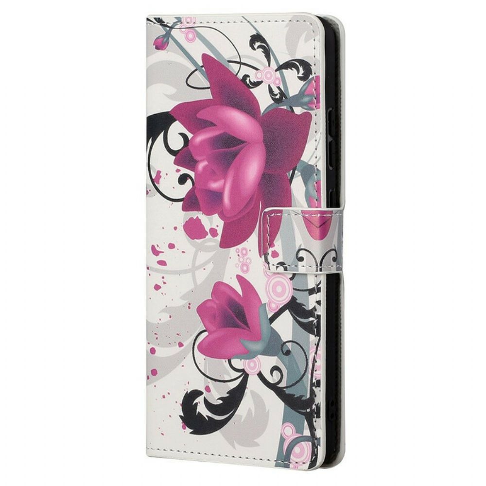 Folio-hoesje voor iPhone 13 Pro Max Tropische Bloemen