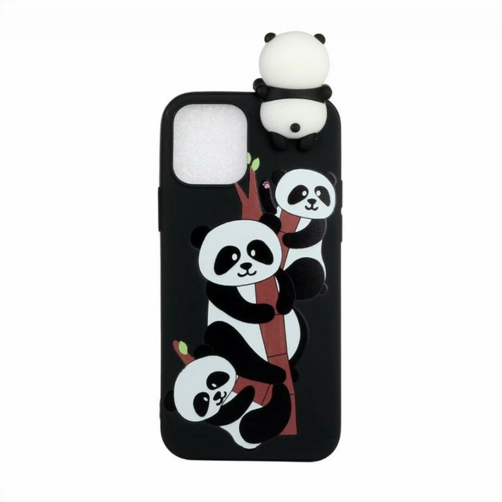 Hoesje voor iPhone 13 Pro Max 3d-panda's Op Bamboe