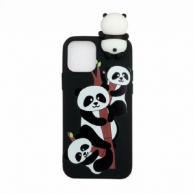 Hoesje voor iPhone 13 Pro Max 3d-panda's Op Bamboe