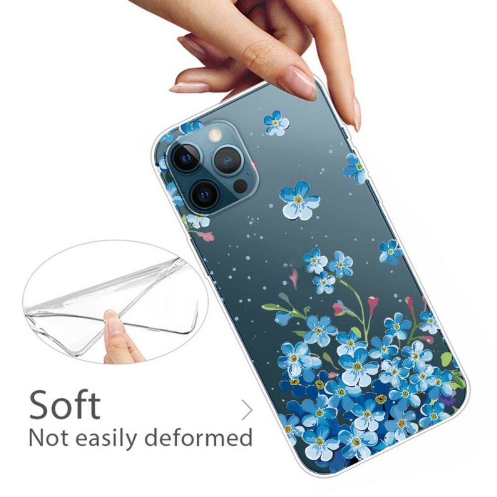 Hoesje voor iPhone 13 Pro Max Boeket Blauwe Bloemen