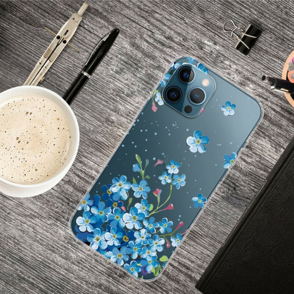 Hoesje voor iPhone 13 Pro Max Boeket Blauwe Bloemen