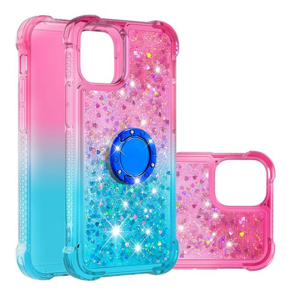 Hoesje voor iPhone 13 Pro Max Glitter Ring-ondersteuning