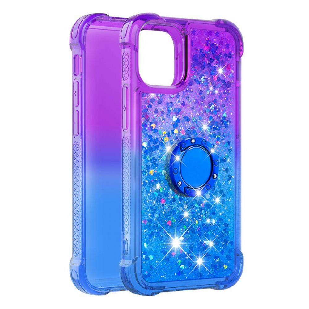 Hoesje voor iPhone 13 Pro Max Glitter Ring-ondersteuning