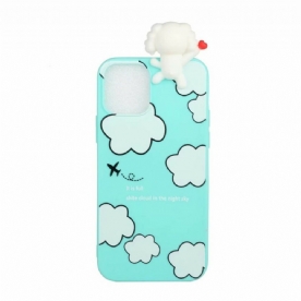 Hoesje voor iPhone 13 Pro Max Hond In De Wolken 3d